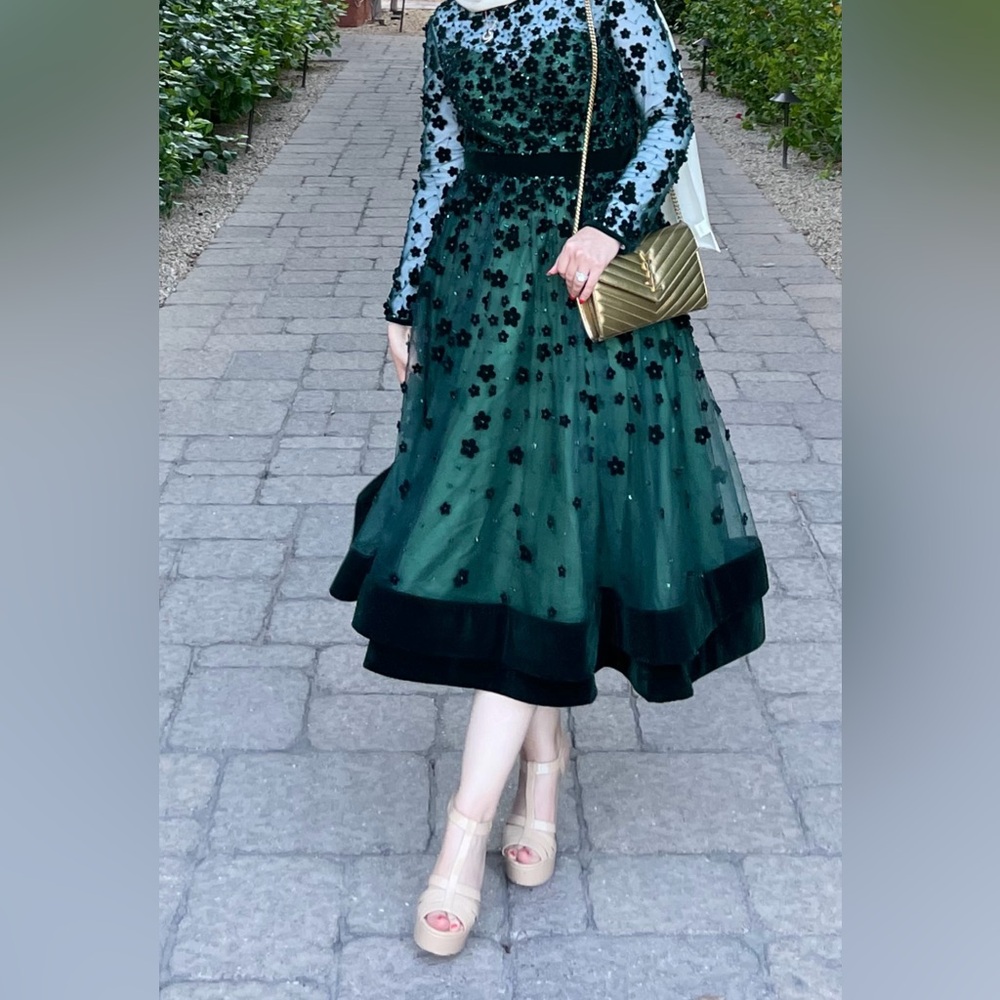 Elegant Green Floral dress